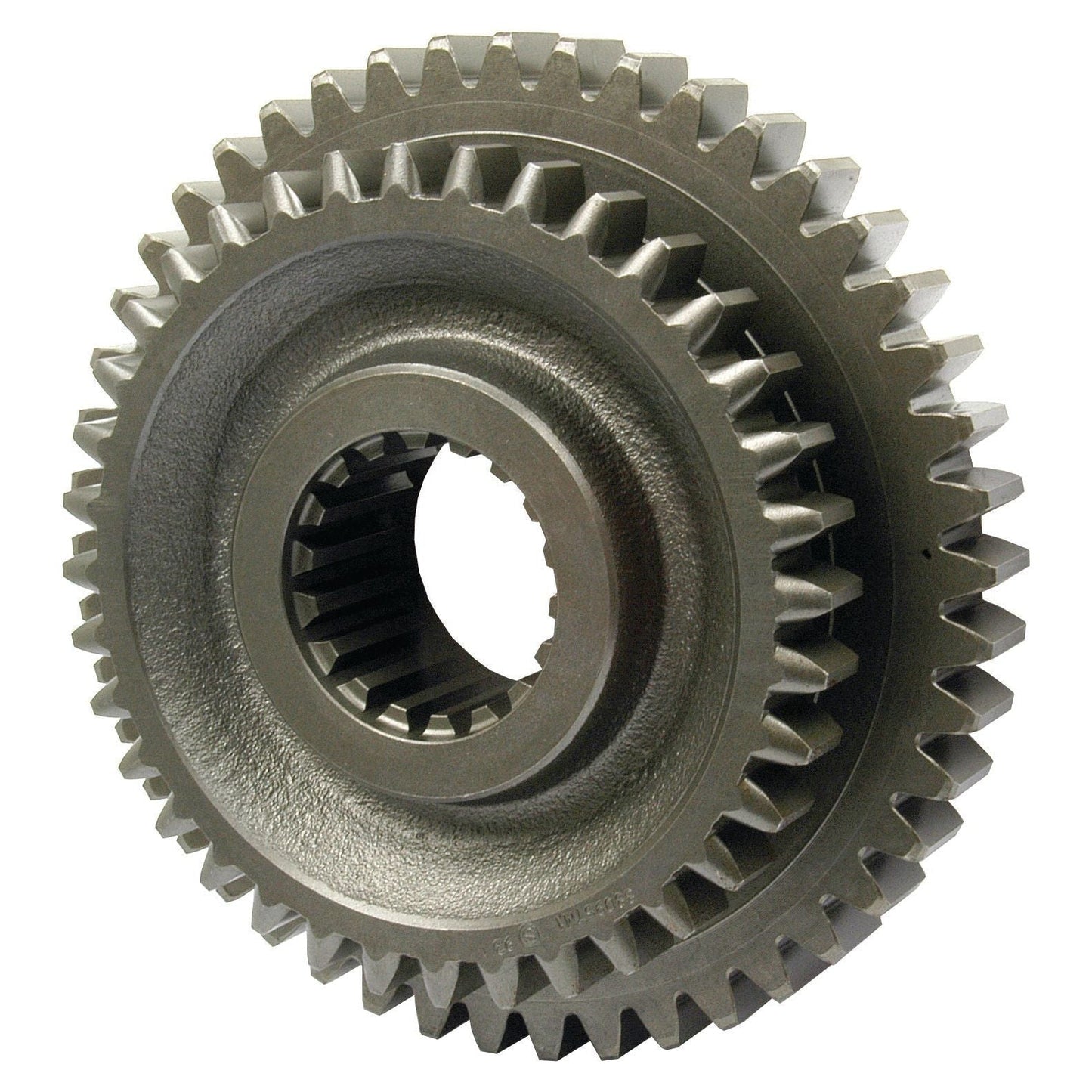 A metal gear with interlocking teeth, often used in Massey Ferguson machinery for transmitting torque, is crucial for ensuring smooth operation and efficiency. The exact number of teeth can vary depending on the specific Sparex model required, such as the Transmission Gear with Sparex Part No. S.40753 from the Sparex brand.