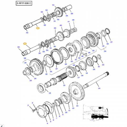 Transmission Shaft - 3612693M2 - Massey Tractor Parts
