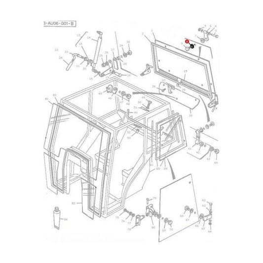 Massey Ferguson Washer/Rubber - 3476131M1 | OEM | Massey Ferguson parts | Cab Trim-Massey Ferguson-Cab Glass & Glazing Tools,Cabin & Body Panels,Farming Parts,Tractor Parts