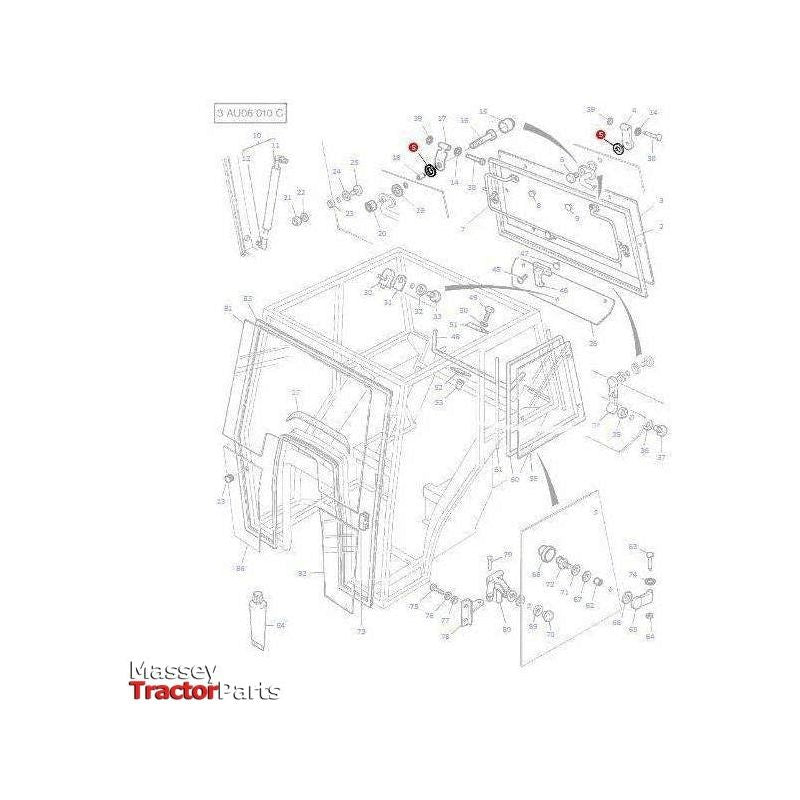 Massey Ferguson Washer/Rubber - 3477714M1 | OEM | Massey Ferguson parts | Cab Trim-Massey Ferguson-Cab Glass & Glazing Tools,Cabin & Body Panels,Farming Parts,Tractor Parts