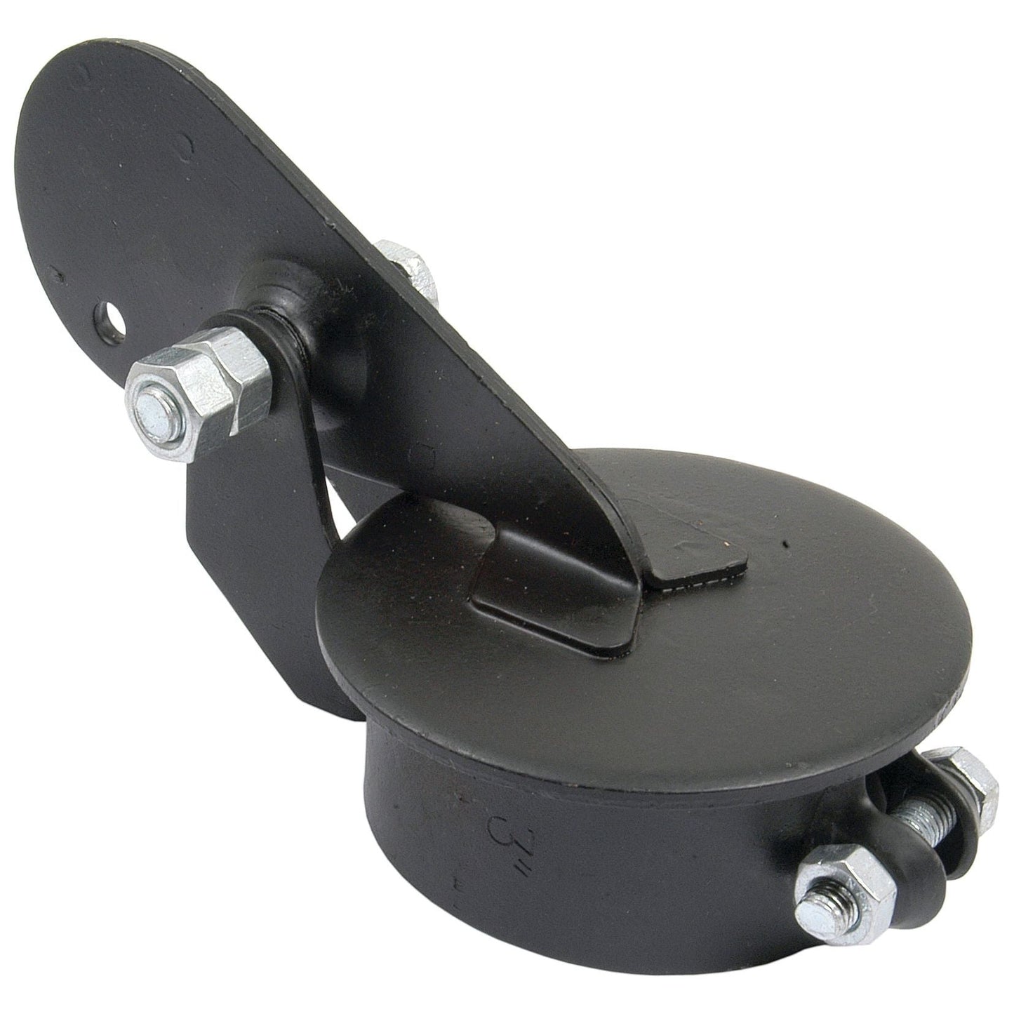 A black swivel caster wheel with a metal mounting bracket, two bolts for attachment, and a Sparex Weather Cap - Counter Balanced, Ø 2'' (50.8mm) for added protection.