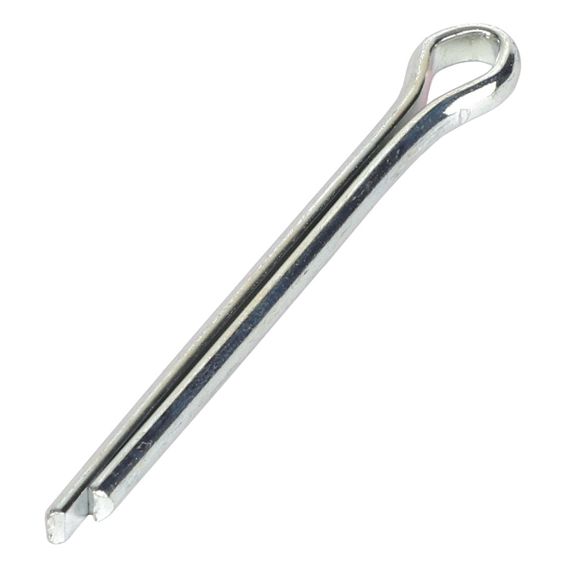 Close-up of a silver cotter pin from AGCO, specifically the AG550809 model, featuring a loop at one end and split prongs at the other.