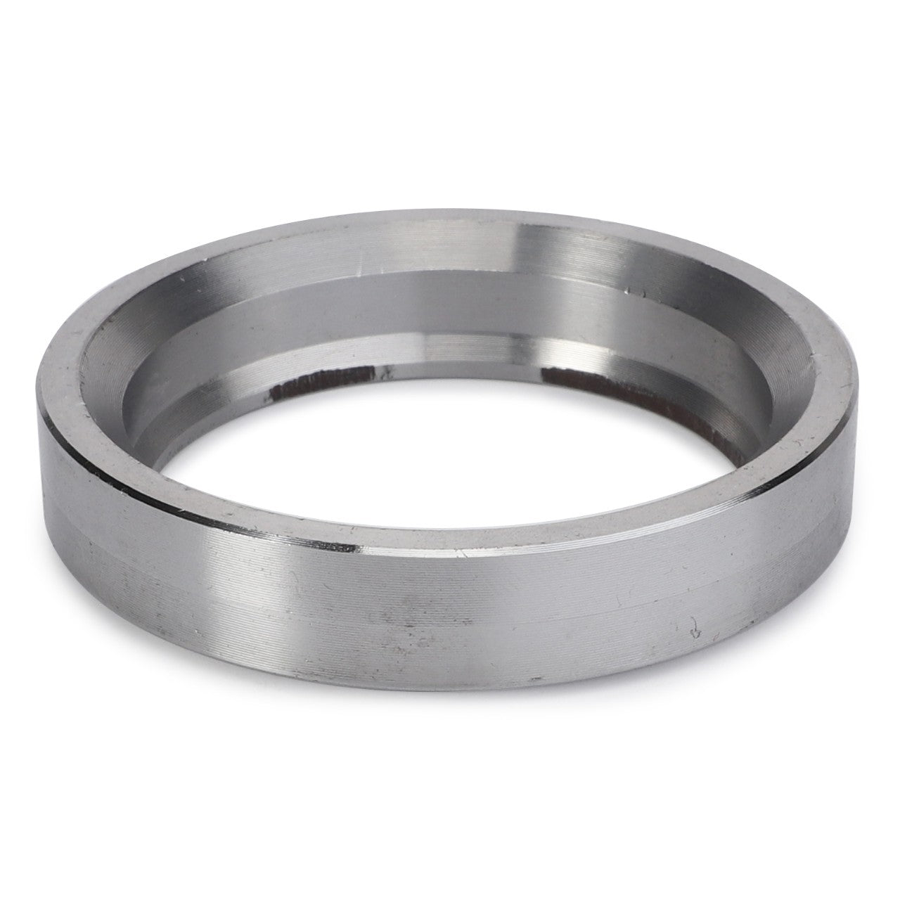 The AGCO | Back-Up Ring - Fel141344, featuring a smooth, polished metallic surface and a slightly beveled edge, is depicted against a plain white background. Currently, no additional product description is available.