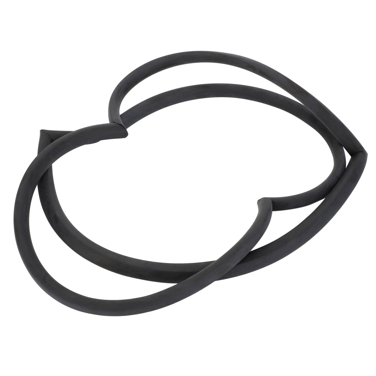 A left-hand seal (AGCO | 3900619M1) by AGCO, designed with a black, abstract, interlocking loop pattern on a white background, reminiscent of the sleek design found in Fendt models.