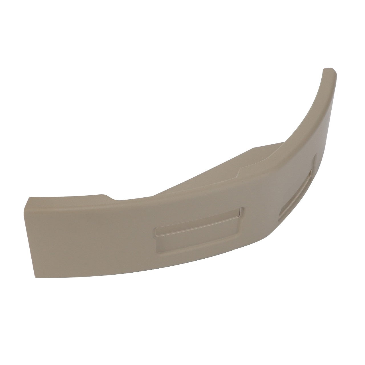 Product Name: AGCO | Cap - Acw076905A
Brand Name: AGCO
A plastic armrest replacement part, beige in color, featuring a curved design with rectangular cutouts.