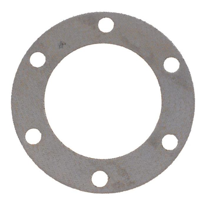 A round metal gasket featuring six evenly spaced holes near the perimeter, perfect for installation in Massey Ferguson models like the Dyna-6 or 2WD/4WD tractors.
Product Name: Massey Ferguson - Gasket - V836338985
Brand Name: AGCO