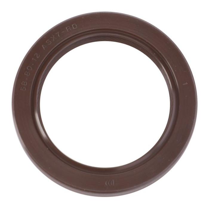 The AGCO Massey Ferguson Shaft Seal V836673387 is a brown rubber oil seal gasket with textual markings on the top edge. It is circular in shape, designed for mechanical applications to prevent fluid leakage, and is suitable for various Massey Ferguson models, including both 4WD and 2WD.
