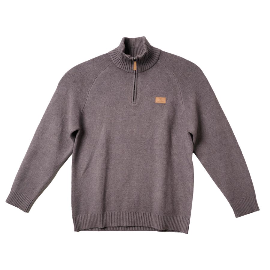 Massey Ferguson Everline Dark Grey Quarter Zip Knit Jumper