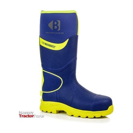S5 Blue/Yellow 360° High Visibility Safety Wellington Boot with Ankle Protection - BBZ8000 - Massey Tractor Parts