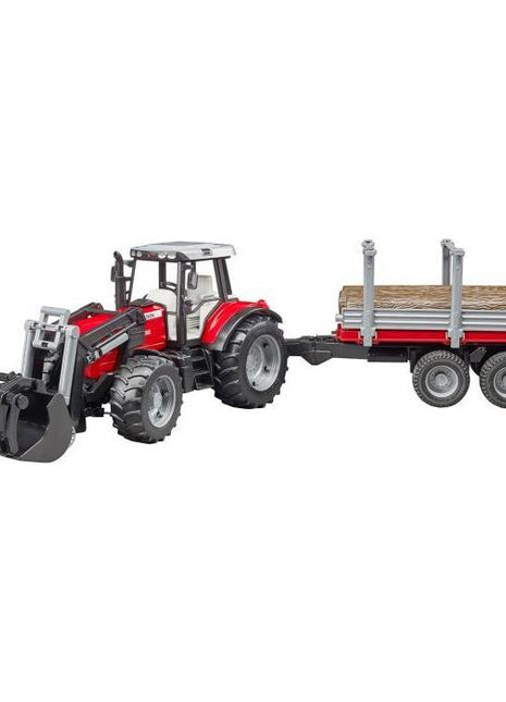 Massey Ferguson - MF 7480 with Frontloader and Timber Trailer 1:16 - T020460 - Farming Parts