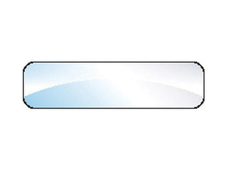 Image of a rectangular Rear Window (Sparex Part No.S.10043) from Sparex, featuring rounded corners and a reflective, shiny surface similar to the sleek finish of a bandage.