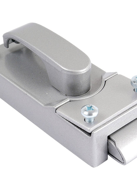 The Sparex Inner Door Lock RH & LH (Sparex Part No. S.101026) is a silver lock with a lever and four visible screws, perfect for your Massey Ferguson.