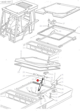 Massey Ferguson - Sunroof Strut - 3303021M91 - Farming Parts