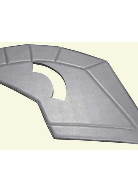 The Side Trim Panel RH (Sparex Part No. S.101526) from Sparex is a grey, angular panel designed for Massey Ferguson, featuring a curved cutout and an overall geometric design.