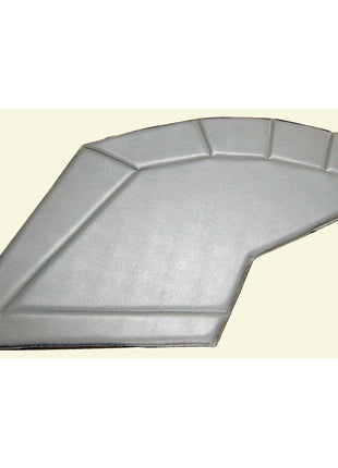 A gray, L-shaped seat cushion with a textured surface, designed to fit in a specific corner or space, seamlessly matching the Side Trim Panel LH (Sparex Part No. S.101527) from Sparex for your Massey Ferguson 240.