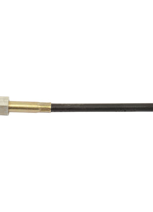 The Sparex Drive Cable (Part No. S.103271), measuring 1735mm with an outer cable length of 1698mm, features a straight metal pipe with a hexagonal nut and a black insulated section at one end, making it ideal for use as a drive cable component in Massey Ferguson machinery.