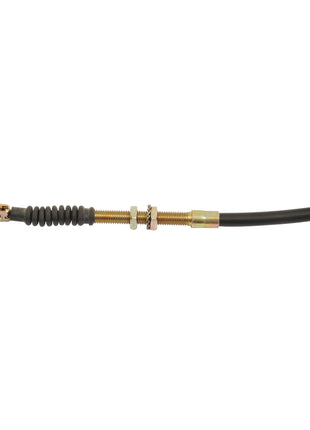 The Sparex Hand Throttle Cable (Sparex Part No. S.103273) features a total length of 550mm and an outer cable length of 410mm. It includes a metal connector, an adjustable threaded rod in the center, and rubber protection, making it ideal for vehicle mechanical linkage in Massey Ferguson tractors.