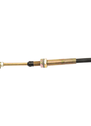 A Sparex PTO cable (Sparex Part No. S.103277) featuring a 2366mm overall length and a 2125mm outer cable length, designed with an adjustable threaded rod and coupling on one end and a protective black sleeve on the other, compatible with Massey Ferguson machinery.