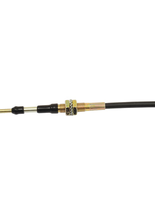 The Sparex Hand Throttle Cable, specifically designed for Massey Ferguson tractors, features a 1265mm mechanical control cable with a black sheath, a threaded rod end, adjustment nuts, and an outer cable length of 1070mm (Sparex Part No. S.103282).