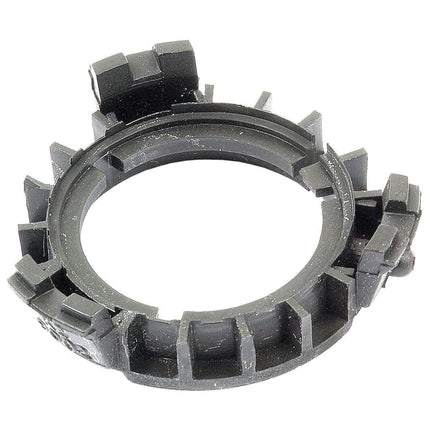 A black, circular plastic component with notches, ridges, and multiple protruding tabs around its perimeter, ideal for use in a PAK-PTO BEARINGS ECO-MEDIUM (Sparex Part No.S.10471) by Sparex.