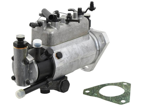 A Sparex Fuel Injection Pump (Sparex Part Number: S.105957) with silver housing, several black connectors, and an attached gasket designed specifically for the Perkins A4.318 engine lies beside it.