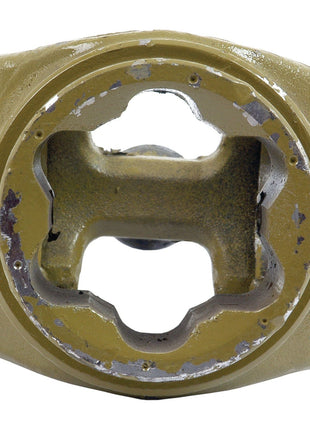 Close-up of a weathered PTO Wide Angle Tube Yoke, Sparex Part No. S.10596, with signs of wear and chipping paint, hinting at its durable use in the Sparex German Series tools.