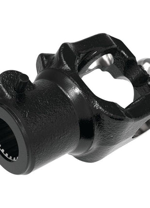 Image of a Sparex PTO Yoke - Quick Release Wide Angle, with a black finish, featuring U/J sizes of 36 x 89 mm and 32 x 106 mm, compatible with AW36/W2580 specifications, used in automotive and machinery applications. Sparex part number S.10598, spline type: 1 3/8'' x 21.