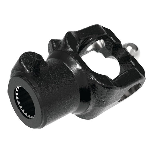 Image of a Sparex PTO Yoke - Quick Release Wide Angle, with a black finish, featuring U/J sizes of 36 x 89 mm and 32 x 106 mm, compatible with AW36/W2580 specifications, used in automotive and machinery applications. Sparex part number S.10598, spline type: 1 3/8'' x 21.