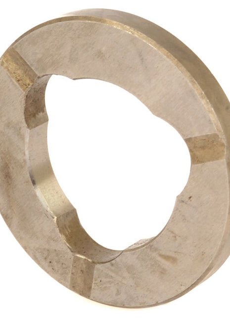 The Sparex Thrust Washer Upper (Part No. S.107227) features an irregular, non-circular center hole and three radial grooves along the edge, making it ideal for use in Massey Ferguson or Landini 7830 machinery.