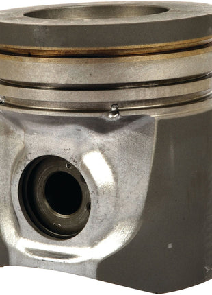 The Sparex Piston (Standard) - S.107288 is depicted, featuring a metallic composition with three grooves near the top, a hollow center, and a glossy, smooth surface.