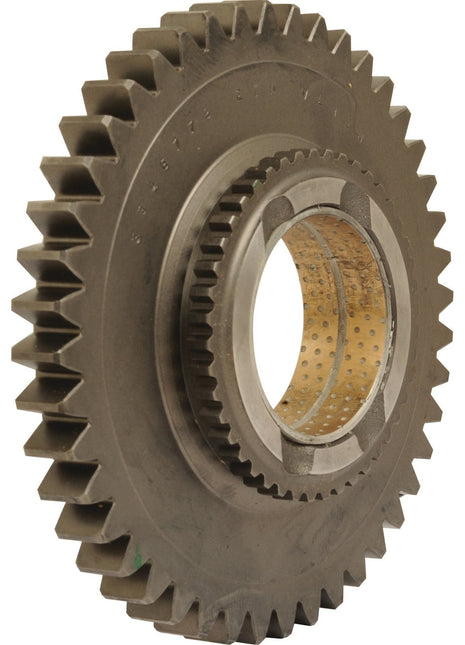 A close-up image of a Transmission Gear - 12 Speed (Sparex Part No. S.107310) with evenly spaced teeth and a hollow center, compatible with Massey Ferguson 292 BRAZILIAN models.