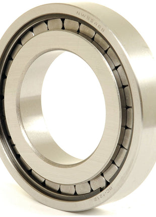 Close-up of the Sparex Bearing (12 Spd) - S.107315 for Massey Ferguson, featuring metal rollers and raceways designed to reduce friction between moving parts.