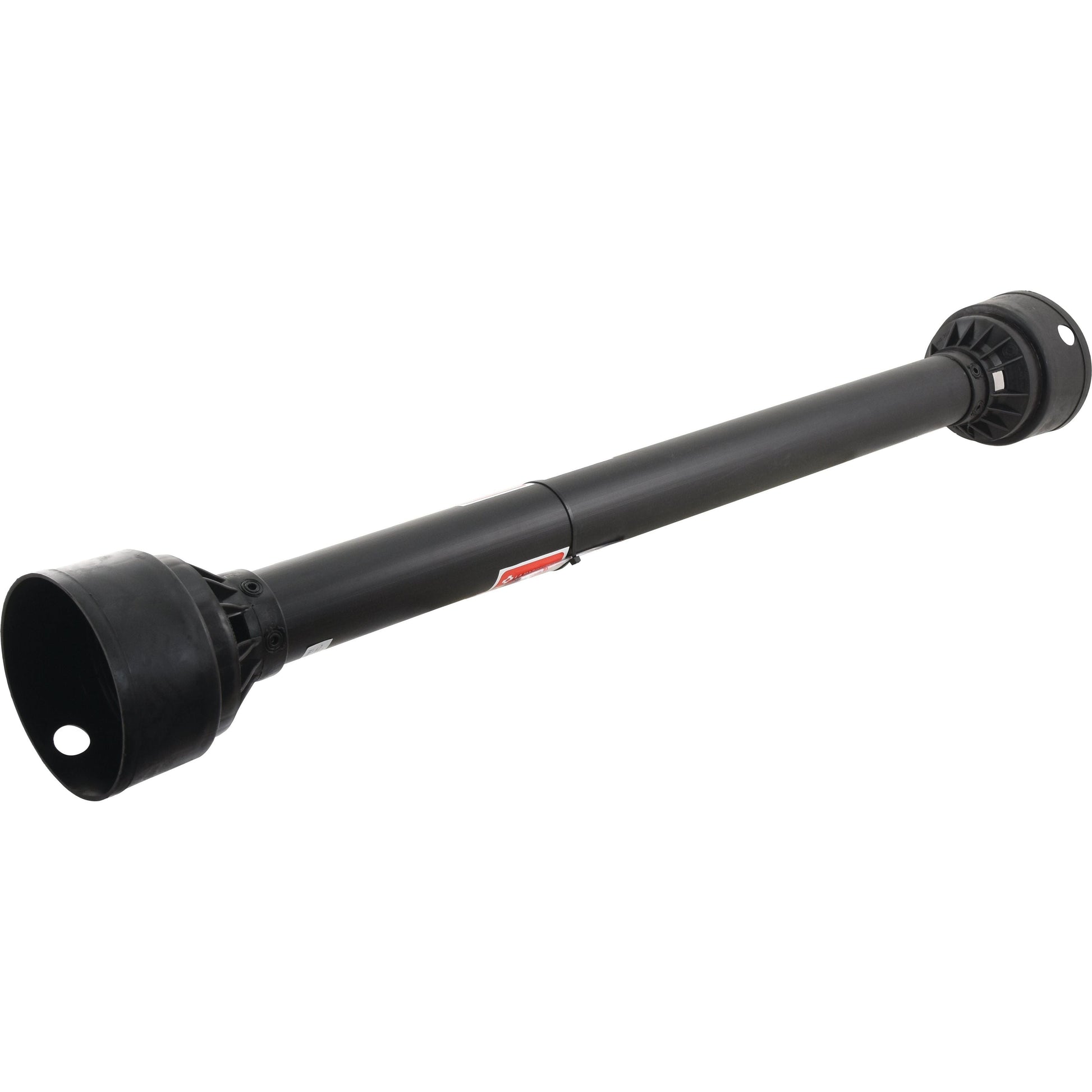 The Sparex PTO Guard, Sparex Part No. S.10798, is a large black plastic linear object with bell-shaped ends and a cylindrical body, measuring 1735mm in length, resembling a drive shaft component commonly used in Sparex machinery.