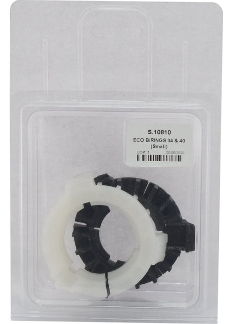 Two black and white O-rings packaged in a clear plastic blister pack with the label "ECO B/RINGS 34 & 40 (Small)" and "S.10810" - part of our Italian Series by Sparex.