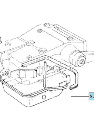 A technical diagram illustrating a component of a mechanical system, with the label "Sparex Part No. S.108335" in a blue box. The diagram, potentially associated with Case IH machinery, emphasizes various structural parts and connections, including an oil seal for improved maintenance understanding.