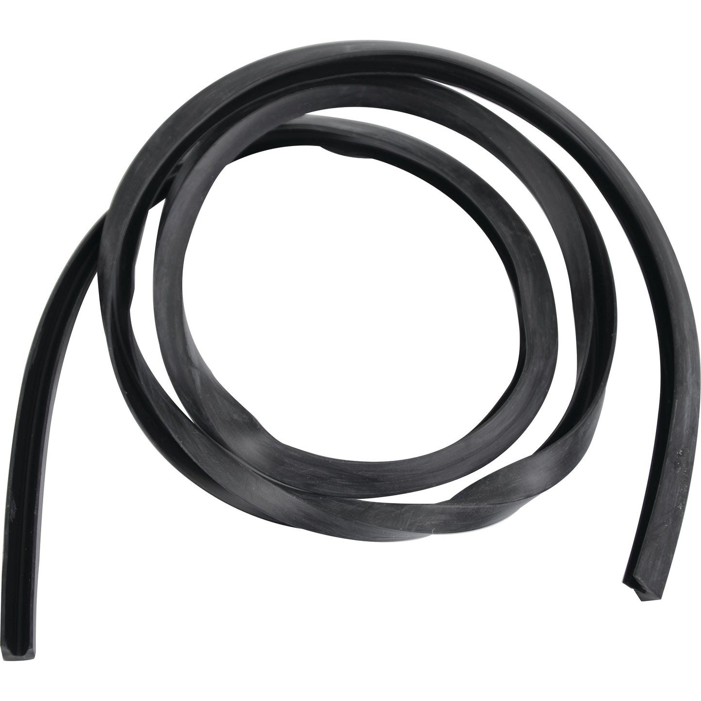 A coiled black rubber strip, resembling an Oil Seal (Sparex Part No. S.108335), rests on a white background.