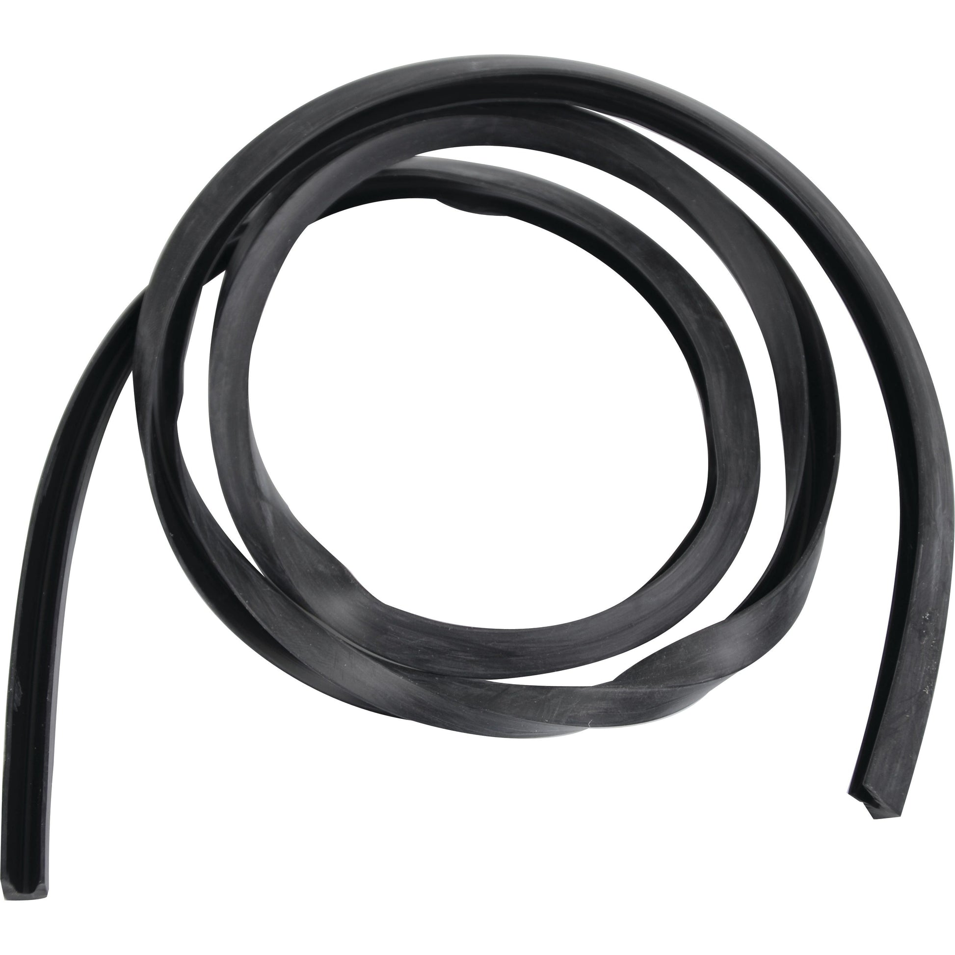 A coiled black rubber strip, resembling an Oil Seal (Sparex Part No. S.108335), rests on a white background.