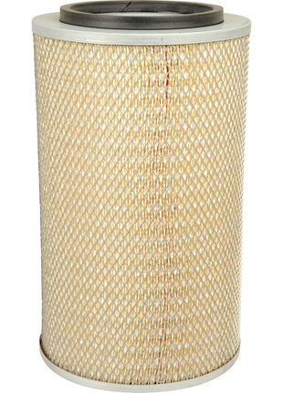 The Sparex Air Filter - Outer (Part No. S.108754) is a cylindrical air filter with a mesh cover, specifically designed for Claas DOMINATOR combines, and features a light-colored outer layer along with gray top and bottom sections.