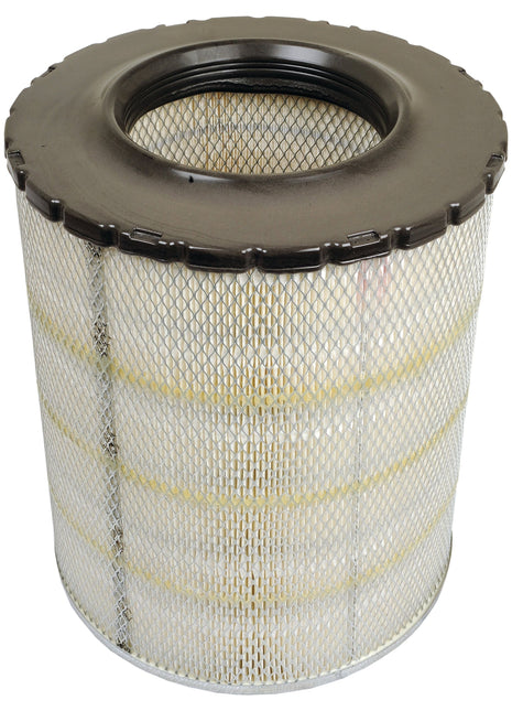 The Sparex Air Filter - Outer - AF25125M (Sparex Part No. S.108755) features a cylindrical design with a black top, metal mesh sides, and a circular opening in the center.