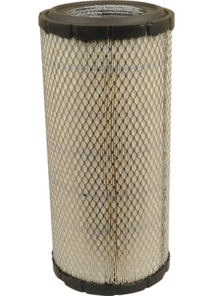 The Air Filter - Outer - AF25557 by Sparex, featuring a cylindrical design with a metal mesh exterior and black rubber ends, is ideal for Case IH machinery.