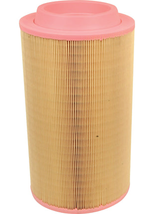 The Sparex Air Filter - Outer - AF26397 (Sparex Part No.S.108873) is a cylindrical air filter with pink rubber ends and a pleated paper body.