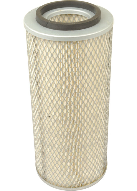 The Air Filter - Outer - AF4135 from Sparex (Part No. S.108904) features a cylindrical design with a metal mesh exterior and circular rubber seals on both the top and bottom edges.