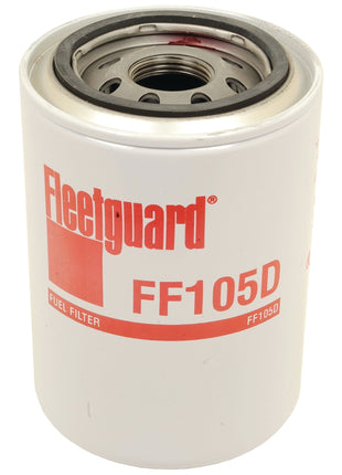 A white Sparex spin-on fuel filter displaying the text "FF105D" and "Fuel Filter" prominently on the front, perfect for John Deere equipment.