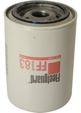 A white cylindrical spin-on fuel filter with a metal top, labeled "Sparex S.109027" in red and black text.