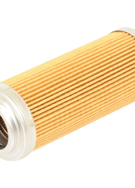 A Sparex Hydraulic Filter - Element - HF6369 (Sparex Part No. S.109318) is a cylindrical pleated paper filter with metal end caps, commonly used in Massey Ferguson tractor parts and other machinery, such as Fleetguard Hydraulic Filters.