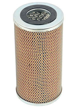 A cylindrical metal mesh Sparex Oil Filter - Element - LF566 (Sparex Part No. S.109479) with a central hole, suitable for use in machinery or automotive applications.