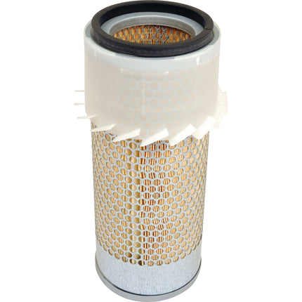 The Sparex Air Filter - Outer - AF1830KM (Sparex Part No.S.109557) features a perforated metal exterior and plastic end caps, making it ideal for filtration in engines or machinery.