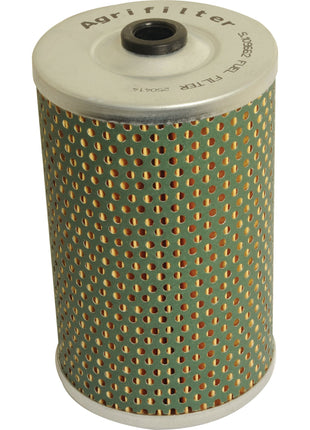 A cylindrical agricultural filter with a perforated metal casing, proudly featuring the word "Sparex" printed on the top edge, ensures optimal performance. This is the Fuel Filter - Element | Sparex Part No.S.109662.