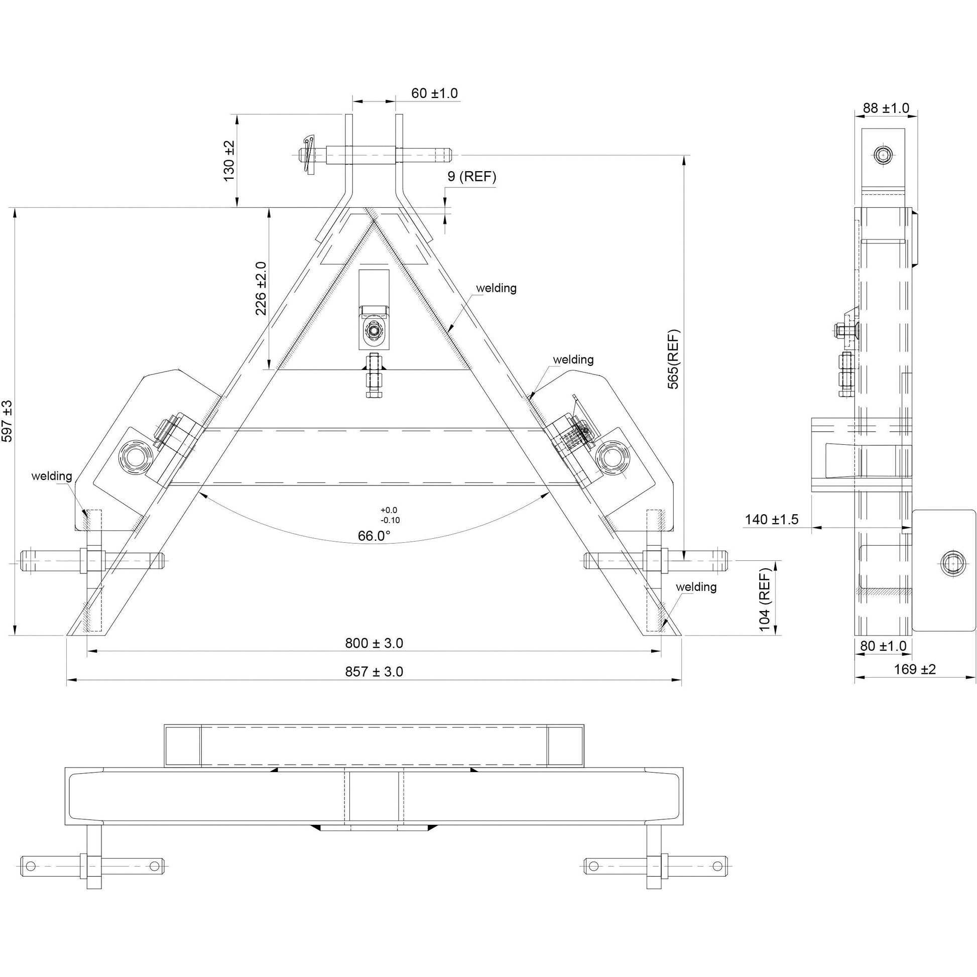 Bale Frame - 2 x M22 x 1100mm Tines (Sparex Brand)
 - S.110176 - Farming Parts