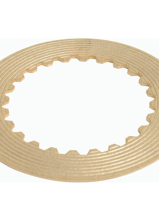 A round, grooved metallic washer with evenly spaced notches along its inner edge, resembling the Sparex PTO Clutch Plate (Part No. S.111057) used in Valtra machinery.